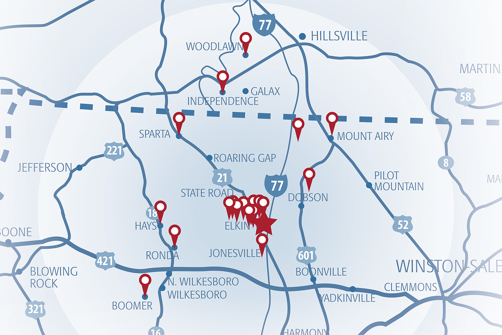 hugh chatham locations map