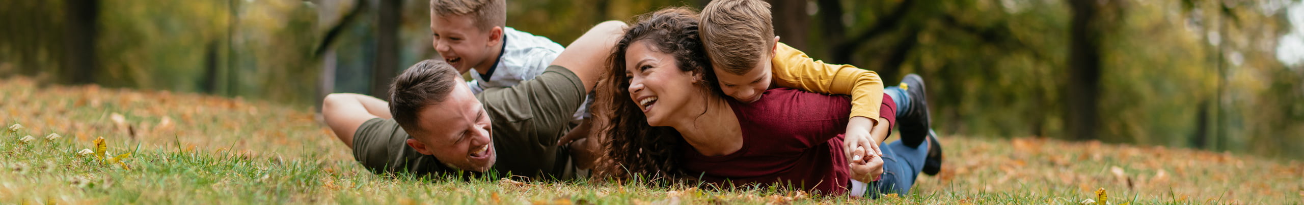 Family playing outside