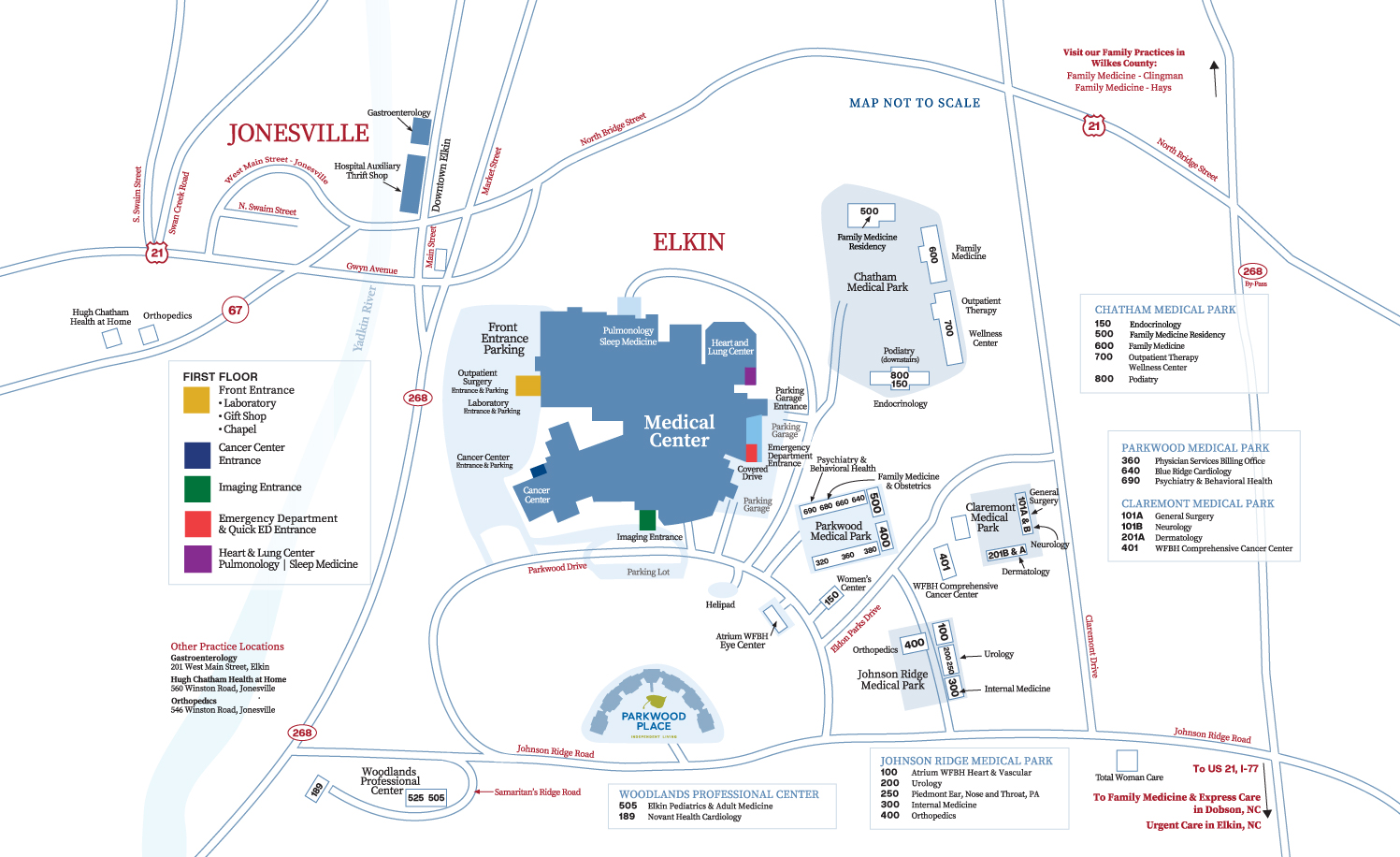 Hugh Chatham Health Campus Map